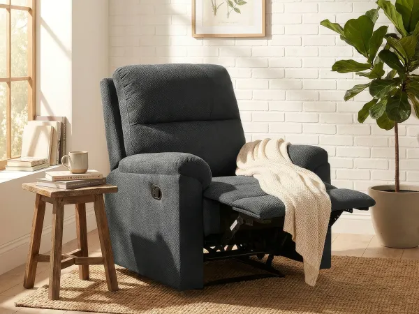 Erica Fabric Recliner in Charcoal Color